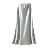 Temperament Pressure Folded Bare-Faced Fishtail Half-Dress Girl Spring Hanging Thin Bag-Butbice Long Dress