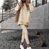 Women's Loose Collar Movement Fashion Long-Sleeved Sweating Spring Wearing A Set Of Women's