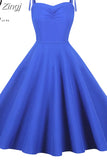Women Summer Fashion Black Party Dress Solid Spaghetti Strap Sexy A-line Midi Sundress Robe Femme