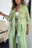 Women's Clothing Pure Color Fashion Long-Sleeved Jacket Three-Dimensional Pocket Fashion Loose