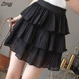 Women A-line Above Knee Chiffon Leisure All-match Simple Student Summer Breathable Korean Style Popular Harajuku