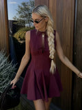 Summer Fashion Temperament Wide Swing Bow Trim Sleeveless Dress Dress Woman
