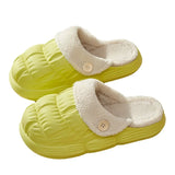 Fur Couple Cotton Slippers Women Wear Detachable Warm Waterproof And Velvet Indoors