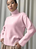 And Winter Pure Color Short High-Collar Sweater Women's Loose Leisure Knitting Shirt 2025 New Thicker