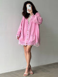 Dopamine Broken Sweater Cardigan Autumn New Simple Set Loose Gentle Casual Casual