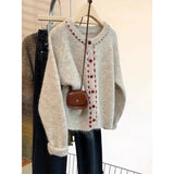 Soft-Clip Round-Neck Knitted Cardigan Women In Spring 2025 New Design Wearing Lazy Single-Dover