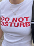 Slogan Print White Crop Top-Outfit