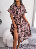 Shooting 2025 Spring And Summer Casual Loose Leopard Tice Shirt Skirt Women's
