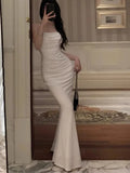 Women Elegant Sexy Bodycon Mermaid Dress Summer New Fashion Strap Evening Party Runway Robe Korean Female Solid Long Vestidos 211-1-Outfit