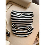 Hottie Hit The Striped Chest-Striped Bra Vest Woman Summer Wear Chest Pads All Wrapped In Pure Desire Waistless Sleeveless