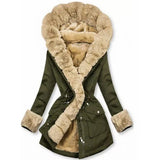 Autumn And Winter Coat Women's Warm Wool Hooded Jacket