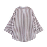 New Linen-Blend Wide-Sleeved Loose Shirt
