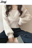 Women Knitting Elegant Solid All Match Ladies Casual Korean Style Daily Loose Design Spring Fashion Popular