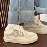 Version Of The Color Panel Shoes Women 2025 Summer New Lace Sports Small White Shoes Casual Style Retro Thick-Soled Women's