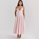 2025 New Sexy Long Dress With Chest Dress V Pointed Fish Bone Gird Waist A Swing Dress
