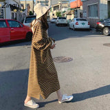 Women Trendy Hooded Daily Striped All-match College Vacation Party Lazy Style Vintage Classy Tender Comfort Loose
