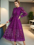 Design Heavy Industry Embroidery A-Word Dress 2025 Summer New Fashion Elegant Hollow Bubble Sleeve Dress