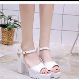 2025 New Korean Version Of The Thick Heel With Fish Mouth Sandals Waterproof Table Set High Heel Thick-Soled Women's