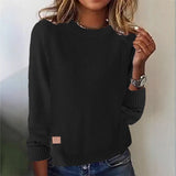 Sheintemu Autumn And Winter Round Collar Long-Sleeved Women's Sweater