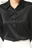 Sleeve Satin Blouse Women 2023 Solid Office Button Silk Shirt Woman Casual Loose Fashion Blouses Women Elegant Blusas