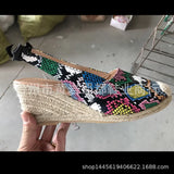 Summer New Hemp Rope Heel Sandals Women High Heel Head Bow Snake-Snake Sandals Large