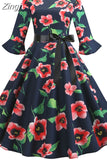 Vintage Christmas Women Petal Sleeve Elegant Party Clothes Ladies Casual Winter Midi