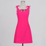 Sexy Style Skirt 2025 Summer New Sling Bow Decoration Fashion Solid Color Temperament