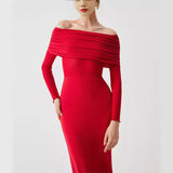Women's New Shoulder Repair Dress Net Sleeve High-End Dress