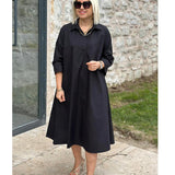 Step Into The New Long Shirt Solid Temperament Commute Simple Over-Collared Cardigan