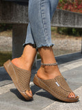 New Women's Slippers Hollow Large-Size Slippers Casual Fashion Slope And Fish Mouth Cool