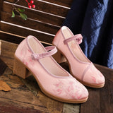 Zingj New Embroidered Cloth Shoes With High Heel Embroidered Shoes With Horse Face