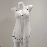 Women's Autumn And Winter New Thin Sexy Pajamas Transparent Mesh Wedding Bride With Sexy Ajamas Lace Tidive