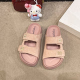 Version Of Thick Bottom Slippers Women Wear 2025 Summer New Seaside Beach Cool Slippers Casual