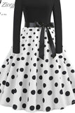 Note Print Elegant Party Dress Women 50s 60s Retro Vintage Robe Rockabilly Casual Winter