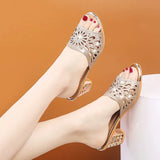 Slippers Women's 2025 Summer New Wear Hollow Fashion Casual Shoes And Diamonds Fashion Cold