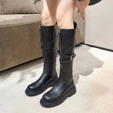 Boots Female Knight Boots 2025 Autumn New British Style Mei Lad Explosion Thin High-Valve