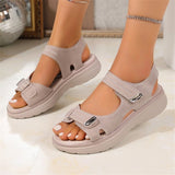 New Summer Women's Shoes Large-Size Thick-Sed Casual Sandals With Magic Stickers Women's