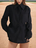 2025 New Fashion Temperament Commuter Wind Fake Two Niche Design Sense Suit Jacket Female Suit