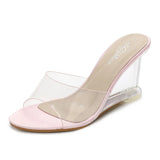 Zingj High Heels Women's New Korean Version Of Versatile Summer Women's Shoes A Word Buckle Simple Wedge Sandals