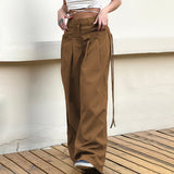 Retro Street Low Waist Wide Leg PantsOutfit