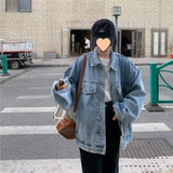 Zingj New Versatile Denim Jacket Korean Version Of The Ins Student Loose Jacket Denim Jacket Tide-Outfit