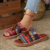 Supin Bottom Slippers Women 2025 Summer New National Wind Soft Bottom Beach Cool Drag
