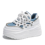 Sole Small White Shoes Female 2025 Autumn New Fashion Rivets Small Show Thin Loose Cake Shoes Lace Casual Sports