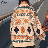 Women Christmas Warm Knitted Long Sleeve Autumn New Pullovers Couple Chic Patchwork O-Neck College Japanese Style