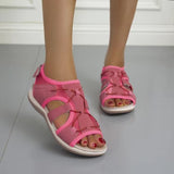 Sandals Summer Beach Shoes Women's Round Head Breathable Casual Sandals Large Flat Beach