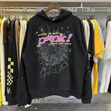 2025 Spoder Spider Web Print Hooded Hooded Hooded Hooded Casual Loose