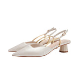 Summer New High Heel Head Sharp Fashion Sandals Women's Thick Heel In The Single