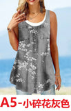 Women's 2025 Summer New Fashion Imitation Denim Vest Casual Print Sleeveless