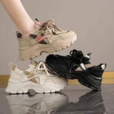 Cake Old Dad Shoes Women In The Autumn Of 2025 New Korean Version Of Thick-Soled High-Heeled Running Shoes Retro Coloring Student Casual