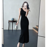 Zingj Pat Yujie Style Temperament, Sexual Oblique Shoulder Dress, Advanced Sense, Slim, Hip-Covered Knitted